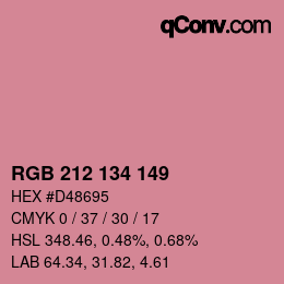 Color code: RGB 212 134 149 | qconv.com