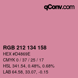 Color code: RGB 212 134 158 | qconv.com