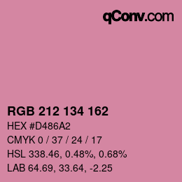 カラーコード: RGB 212 134 162 | qconv.com