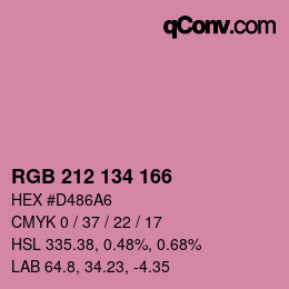 Color code: RGB 212 134 166 | qconv.com