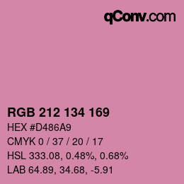 Color code: RGB 212 134 169 | qconv.com