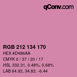 Color code: RGB 212 134 170 | qconv.com