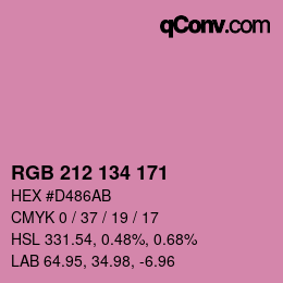 Color code: RGB 212 134 171 | qconv.com