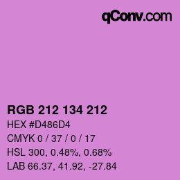 Color code: RGB 212 134 212 | qconv.com