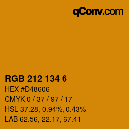 カラーコード: RGB 212 134 6 | qconv.com