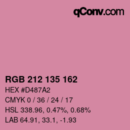 Color code: RGB 212 135 162 | qconv.com