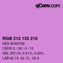 Color code: RGB 212 135 216 | qconv.com