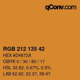 カラーコード: RGB 212 135 42 | qconv.com