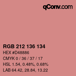 Color code: RGB 212 136 134 | qconv.com