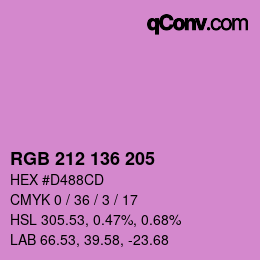 Color code: RGB 212 136 205 | qconv.com