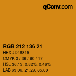 Color code: RGB 212 136 21 | qconv.com