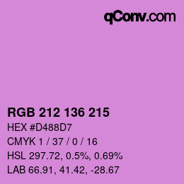 Color code: RGB 212 136 215 | qconv.com