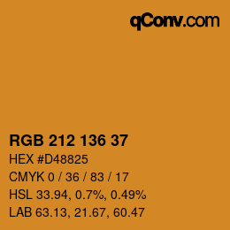 Color code: RGB 212 136 37 | qconv.com