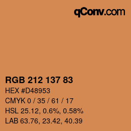 Color code: RGB 212 137 83 | qconv.com