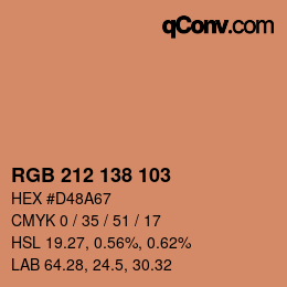 Color code: RGB 212 138 103 | qconv.com