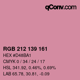 Color code: RGB 212 139 161 | qconv.com