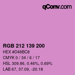 Color code: RGB 212 139 200 | qconv.com