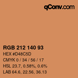 Farbcode: RGB 212 140 93 | qconv.com