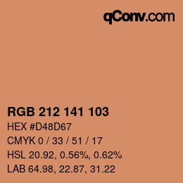 Color code: RGB 212 141 103 | qconv.com