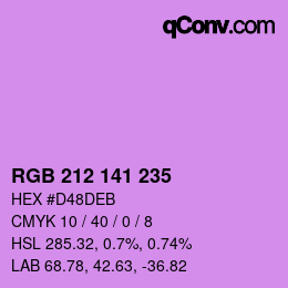 Color code: RGB 212 141 235 | qconv.com