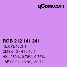 Color code: RGB 212 141 241 | qconv.com