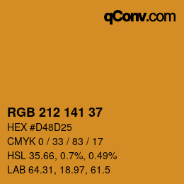 Color code: RGB 212 141 37 | qconv.com