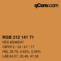 カラーコード: RGB 212 141 71 | qconv.com