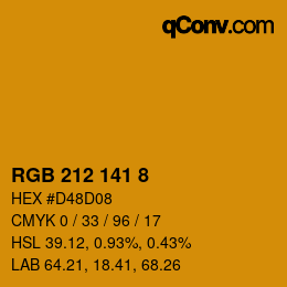 颜色代码: RGB 212 141 8 | qconv.com