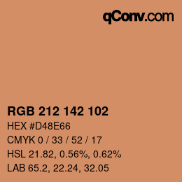 Color code: RGB 212 142 102 | qconv.com