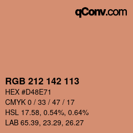 Color code: RGB 212 142 113 | qconv.com