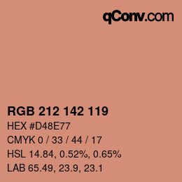 Código de color: RGB 212 142 119 | qconv.com