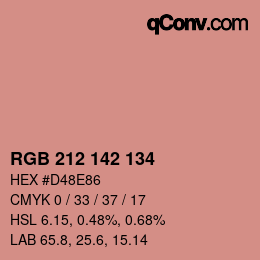 Color code: RGB 212 142 134 | qconv.com