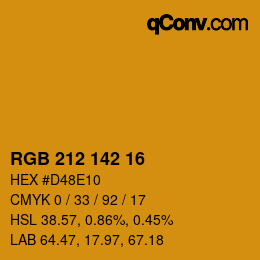 Color code: RGB 212 142 16 | qconv.com