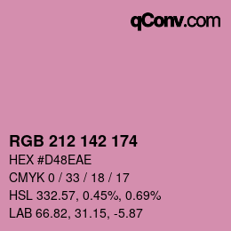Color code: RGB 212 142 174 | qconv.com