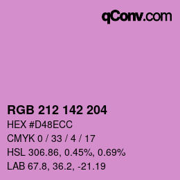 Color code: RGB 212 142 204 | qconv.com