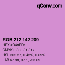 Color code: RGB 212 142 209 | qconv.com