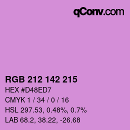 Color code: RGB 212 142 215 | qconv.com