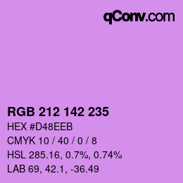 Color code: RGB 212 142 235 | qconv.com