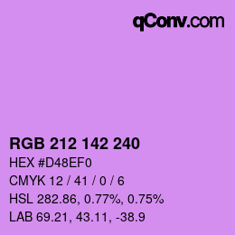 Color code: RGB 212 142 240 | qconv.com