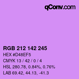 Color code: RGB 212 142 245 | qconv.com