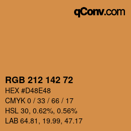 Color code: RGB 212 142 72 | qconv.com