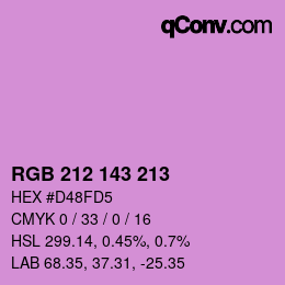 Color code: RGB 212 143 213 | qconv.com