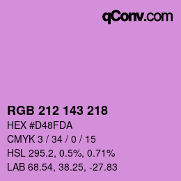 Color code: RGB 212 143 218 | qconv.com