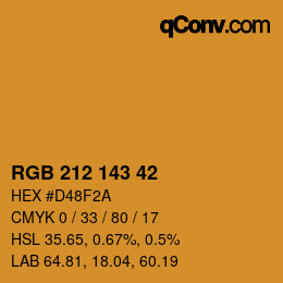 カラーコード: RGB 212 143 42 | qconv.com