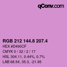 カラーコード: RGB 212 144.8 207.4 | qconv.com