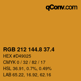 カラーコード: RGB 212 144.8 37.4 | qconv.com