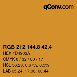 カラーコード: RGB 212 144.8 42.4 | qconv.com