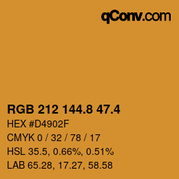 カラーコード: RGB 212 144.8 47.4 | qconv.com