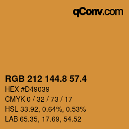 カラーコード: RGB 212 144.8 57.4 | qconv.com