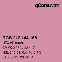 Color code: RGB 212 144 166 | qconv.com